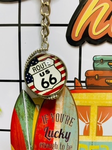 【D16】キーホルダー ルート66 ROUTE66 ハーレー アメ車 アクセサリー 雑貨