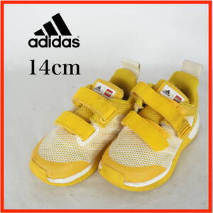 OK0755*adidas*LEGO*アディダス*レゴ*ベビースニーカー*14cm*黄色*訳あり未使用