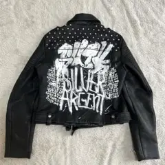 ZARA trf ダブルライダース　ジャケット　ペイント　フェイクレザー