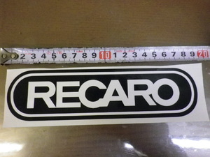 RECARO　レカロステッカー（オーバル）18.7ｃｍｘ4.9ｃｍ　黒ベース白文字