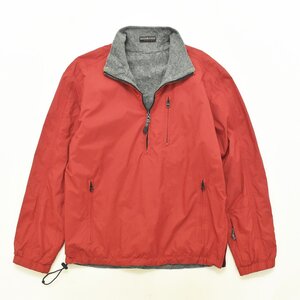 ★ エディーバウアー Eddie Bauer リバーシブル ハーフジップ ナイロン フリース ジャケット S レッド グレー アウトドア プルオーバー★