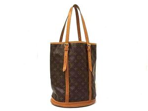 1円 ■美品■ LOUIS VUITTON ルイヴィトン M42236 モノグラム バケットGM バケツ型 トートバッグ ショルダー 肩掛け ブラウン系 FG1839