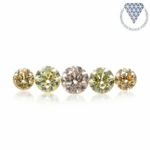 合計 1 ct 天然 カラー ダイヤモンド 5 ピース GIA 1 点 付 マルチスタイル / カラー FANCY DIAMOND 【DEF GIA MULTI】