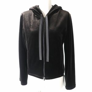 未使用品△正規品 定価79,200円 フォクシーニューヨーク VELOUR NOIR 43017 WAVERLY ベロア パーカー レディース 42 ダークブラウン