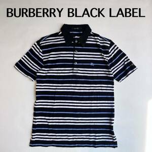 BURBERRY BLACK LABEL バーバリー　ポロシャツ　トップス　半袖　バーバリーブラックレーベル　ボーダー　M 2 メンズ　シャツ　