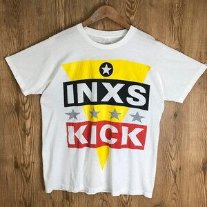 80s INXS インエクセス【KICK OFF 】ツアーT ロックT バンドT 半袖 Tシャツ サイズ メンズ L位 80年代 古着 s24070617