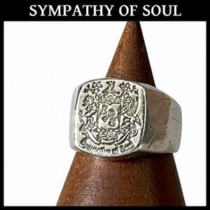 ■ 希少 初期 代表作 S.O.S SYMPATHY OF SOUL シンパシーオブソウル シルバー 925 印台 シグネチャー シグネット リング ピンキー 指輪 9号