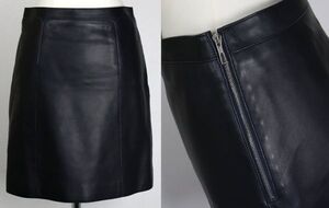 HERMES LAMB SKIN LEATHER SKIRT size 34 エルメス ラムレザー スカート b8854