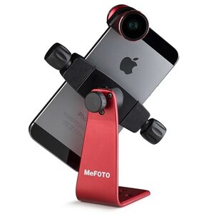iPhoneやスマホをカメラ用三脚に取り付けられるアダプタ スマホアダプター MeFOTO SideKick360 Plus mph200 カラー レッド