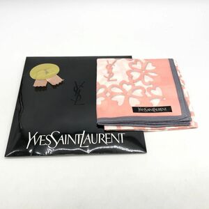 【22A44】Yves Saint Laurent イヴサンローラン ハンカチ 綿100% コットン 桜 花 フラワー 経年保管品 クリックポスト