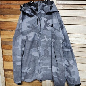 ノースフェイス ノベルティ スクープ ジャケット Novelty Scoop Jacket Hyvent防水 ハードシェル フーディ グレーカモ NORTH FACE size L