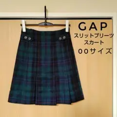 GAP チェック プリーツ スリットスカート (難あり)