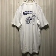 レトロ バイク乗り 8耐 萌え バックプリント Tシャツ 丸胴 袖裾シングル 白