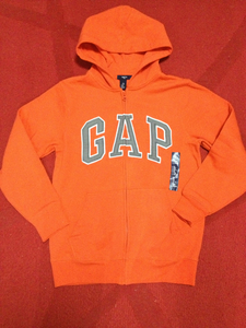 値下げ！■ＧＡＰ■新品■150■オレンジ■裏起毛ロゴパーカー■501