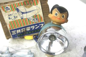 60s鉄腕アトム新品ライト 丸石富士宮田BS川村セキネ能率ツバメ自転車ジュピター昭和レトロブリキ鉄人28号仮面ライダーエイトマン黄金バット