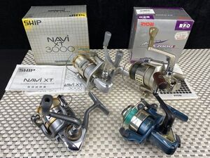 sk★リール 4点 まとめて SHIMANO NAVO XT3000/RYOBI アプローズ XS2000i/ Daiwa 他 スピニングリール 釣り具 シマノ リョービ 現状品★