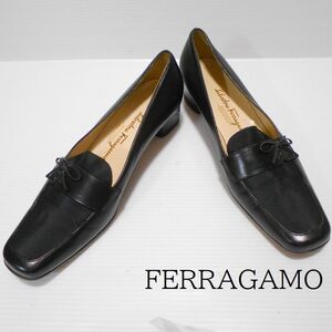 911857 FERRAGAMO フェラガモ 黒 パンプス 8.1/2