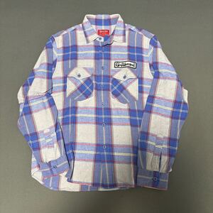 Supreme シュプリーム フランネル シャツ Flannel S サイズ 正規品 中古 ネルシャツ チェック 長袖シャツ 長袖 チェックシャツ 青 灰