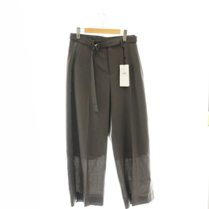 サカイ sacai 24SS Suiting Pants ワイドパンツ サイドライン ベルト付き 2 ダークブラウン グレー /ES ■OS レディース