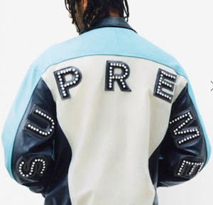 Supreme Studded Arc Logo Leather Jacket "Blue" S サイズ シュプリーム ロゴ レザー ジャケット