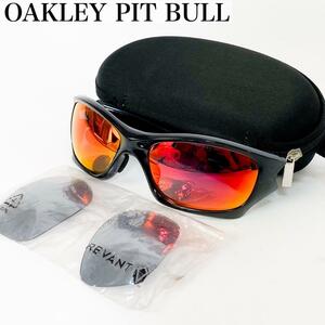 美品 OAKLEY PIT BULL Polarized FireRed オークリー ピットブル 偏光レンズ アジアンフィットプレミア サングラス アイウェア y2k 
