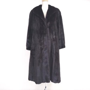 高級毛皮【 ELEGANCE L fur / 大き目サイズ / ベーシック 】◆ミンク ◆超ロングコート 115cm丈 ◆ダークブラウン ◆サイズ FREE ◆Y020