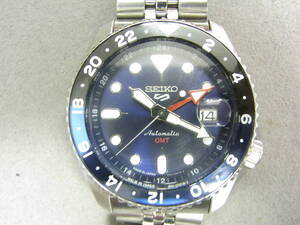 【中古品:状態「可」】セイコー腕時計 セイコー5スポーツ 自動巻 24石 SBSC003 SEIKO シースルーバック