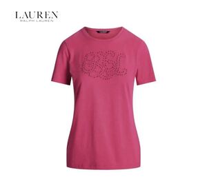 RALPH LAUREN ラルフローレン　アイレット　ロゴ　コットン　Tシャツ　ピンク