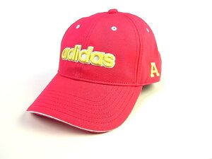 ◆未使用・保管品◆adidas/アディダス◆ゴルフ キャップ 帽子◆56～58cm◆赤/黄◆綿100％◆パフォーマンスロゴ◆