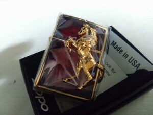 ZIPPO ジッポ 跳ね馬 GOLD メタル貼り 未使用