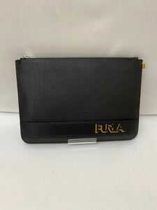 20241109【FURLA】フルラ クラッチバッグ セカンドバッグ レザー ブラック 