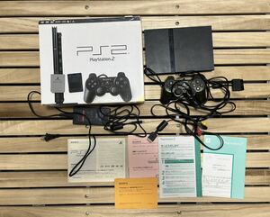 動作確認済 SONY PlayStation 2 SCPH-70000CB メモリーカード2個付属 プレイステーション2 ソニー 本体