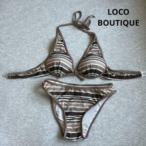 ★LOCO BOUTIQUE(ロコブティック) 水着 ボーダー ブラウン★