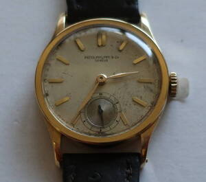 送料無料◆PATEK PHILIPPE/パテック・フィリップ・カラトラバREF.96 K18YG、パテック本社OH済明細付属、新品純正金無垢尾錠・バネ棒付◆