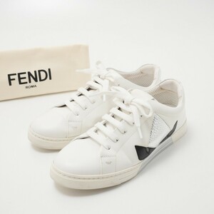 XXXX▼イタリア製▼フェンディ FENDI*レザー モンスタースニーカー ローカットスニーカー 靴*37(24.0cm相当)*ホワイト系