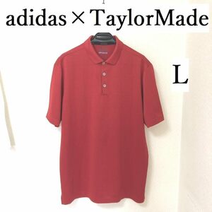 adidas　メンズ　ゴルフウェア　アディダス×テーラーメイド　クライマクール　ストレッチシャツ　半袖　襟付き　レッド