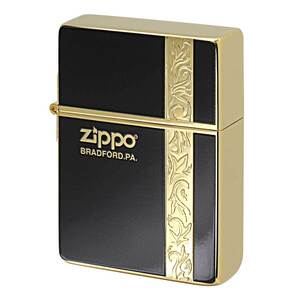 Zippo ジッポライター 1935レプリカ バーティカル アラベスク 唐草 両面加工 Vertical Arabesque 金メッキ ゴールドタンク 1935VERG