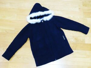 ☆pom ponette　ポンポネット　ファー付ニットパーカー　Ｓ　１４０