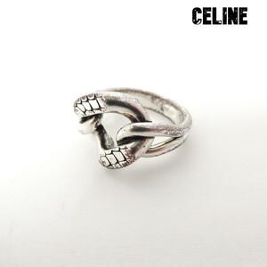 CELINE セリーヌ エディスリマン期 13号 シルバー リング 指輪 クロコダイル SV925 A1985