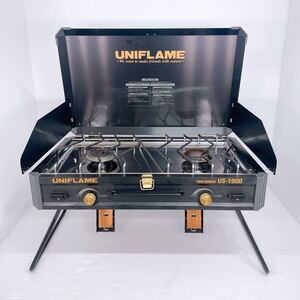 【廃盤極美品】UNIFLAME ツインバーナー US-1900 ブラック　ツーバーナー　アウトドア　 キャンプ　BBQ　ガスコンロ　希少 絶版