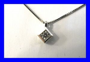 ○新品同様 プラチナ Pt900 ダイヤ 0.20ct ネックレス 2.9g S0248