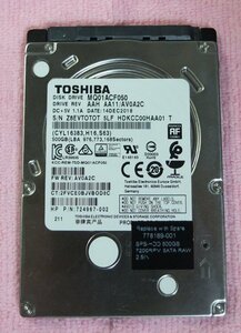 東芝 Toshiba 2.5インチ HDD 500GB 厚さ7mm 使用時間 11,210H