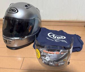 アライ Arai ラパイド IR RAPIDE IR ヘルメット Lサイズ 59~60cm メタルシルバー 予備シールド付 美品