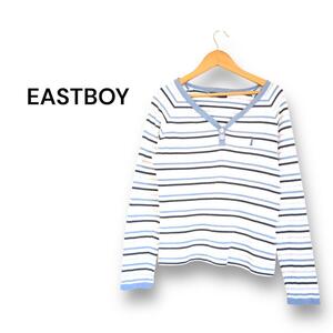 イーストボーイ EASTBOY カットソー【XS相当】ボーダー ブルー系