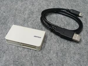 BUFFALO BSCR19U2WH USBカードリーダー MicroSD/SD/MS/CF