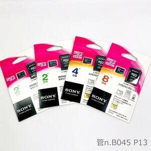 【新品 未開封】 SONY microSDHCカード 2GB×2 4GB 8GB 計4点まとめて SR-2A1 SR-4A4 SR-8A4 Class4 SDカードアダプタ付属　メモリーカード