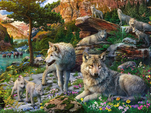 RV 16598 1500ピース ジグソーパズル ドイツ発売 Wolves in Spring