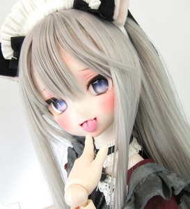 *あさぎ堂* DDH-10 カスタムヘッド アイ２種と舌パーツおまけ ソフビ盛の難あり セミホワイト肌 ドルフィードリーム