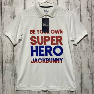 【Jack Bunny】ジャックバニー ゴルフ メンズ 半袖ポロシャツ サイズ4 ホワイト 未使用・タグ付き