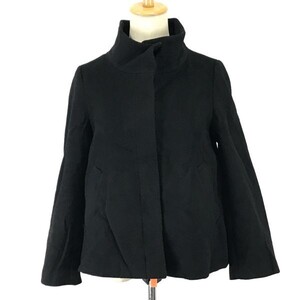 ロペ/ROPE★カシミヤ混ウール/比翼仕立て/ショートコート【36/レディースS/黒/black】比翼仕立て/Coat/Jacket/Jumper◆BH496